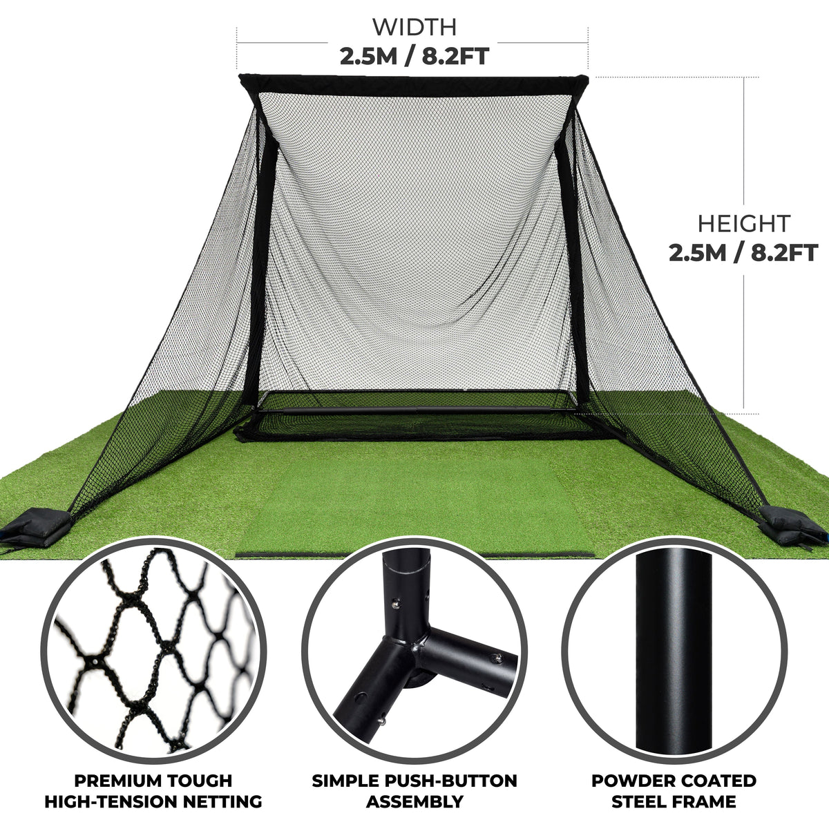 SimSpace Deluxe Practice Net LXW019 with Hitting Mat Bundle