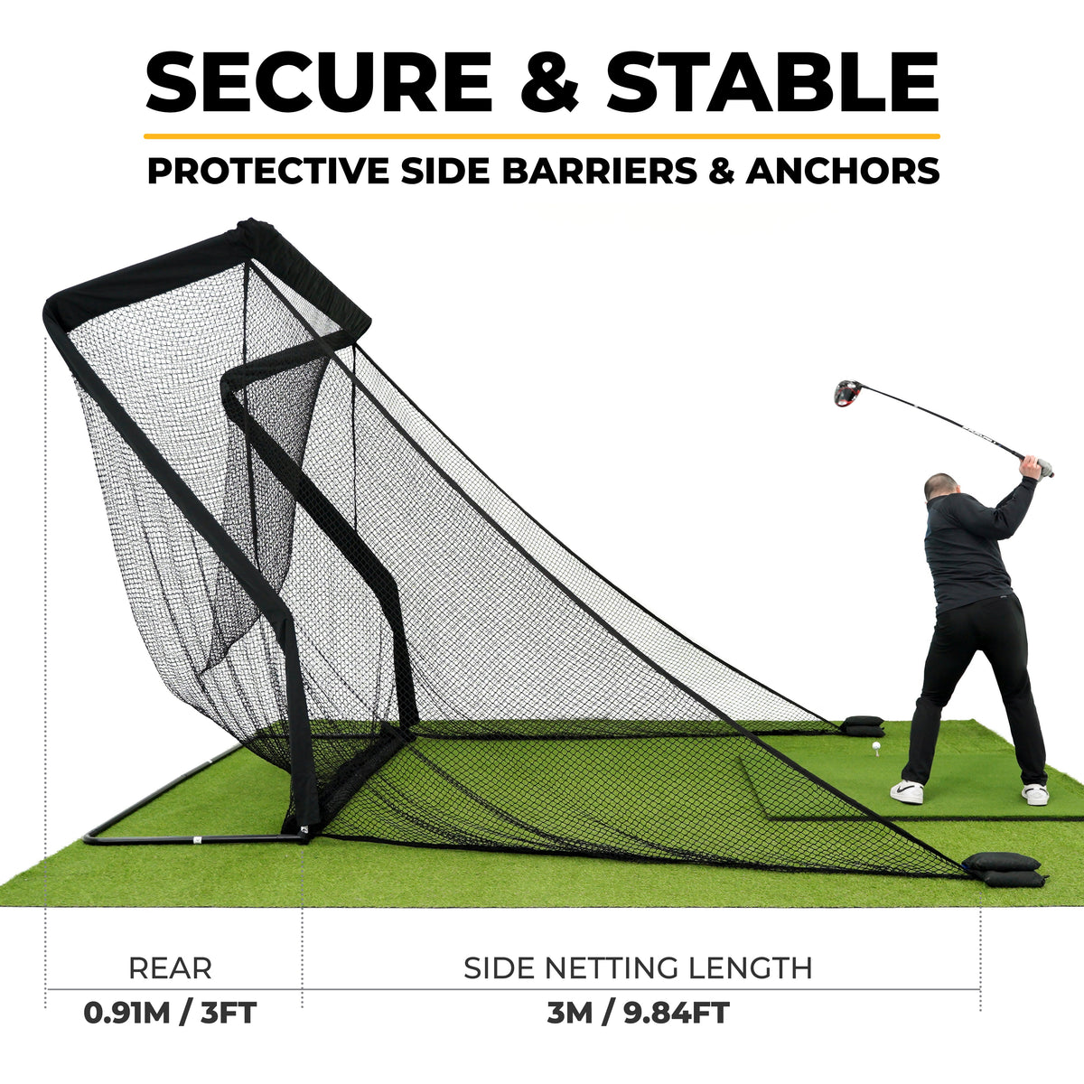 SimSpace Deluxe Practice Net LXW019 with Hitting Mat Bundle