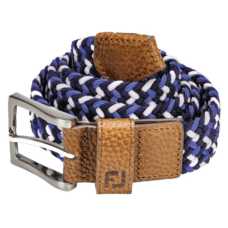 FootJoy Multi Woven Golf Belt Ocean White Black