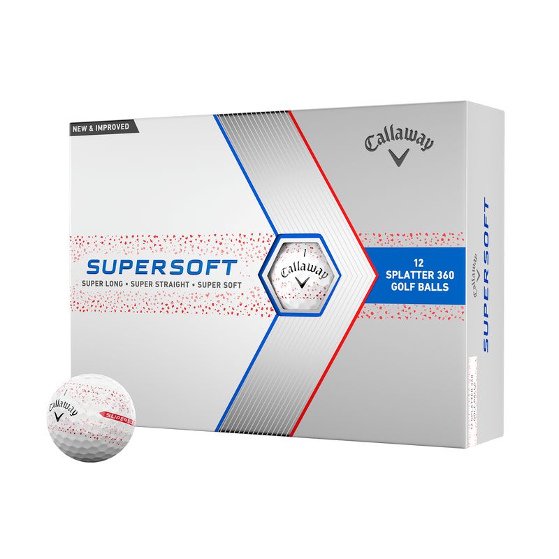 Callaway Supersoft Splatter 360 Golf Balls -Prior Gen. Red