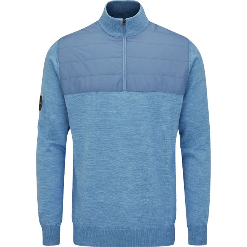 PING Randle 1/4 Zip Sweater Stone Blue Marl