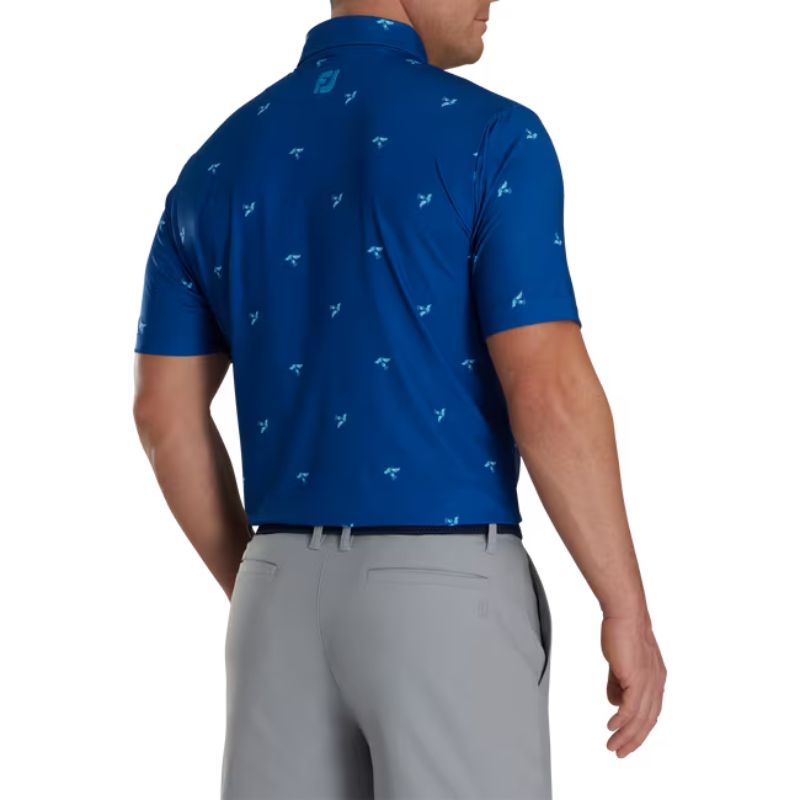 FootJoy Thistle Print Lisle Self Collar Polo