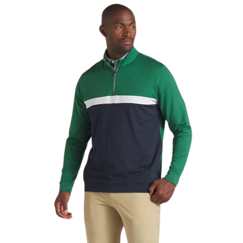 PUMA Pure Colorblock Golf 1/4 Zip Vine Deep Navy