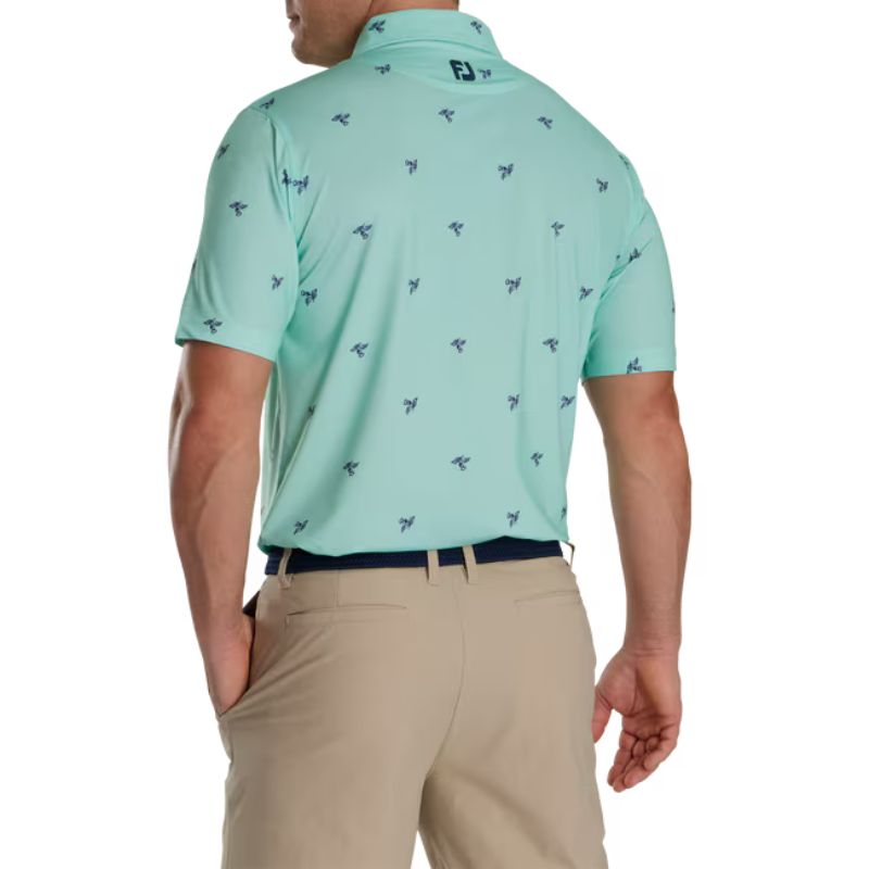 FootJoy Thistle Print Lisle Self Collar Polo