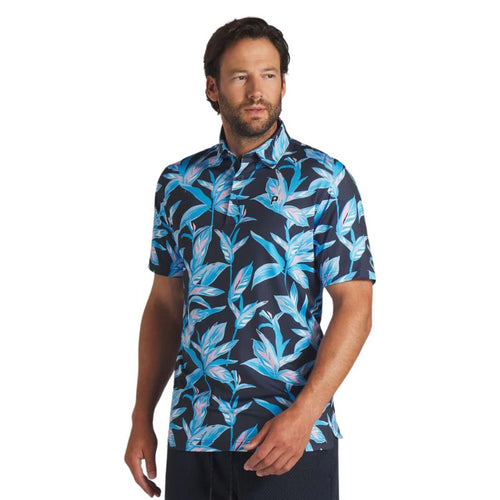 PUMA x PTC Floral Golf Polo Deep Navy Regal Blue