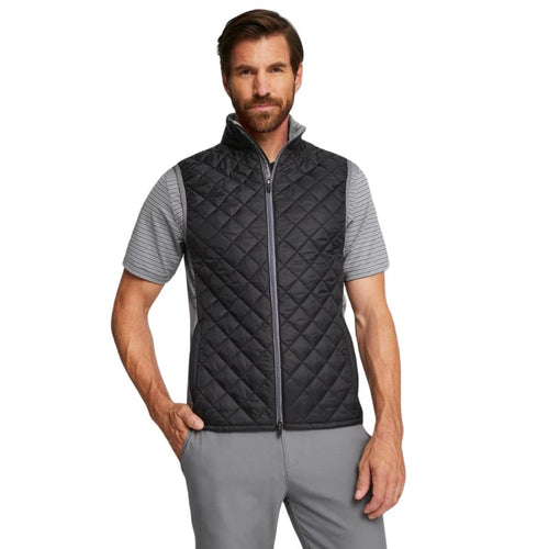 PUMA Frost Quilted Golf Vest Puma Black Slate Sky