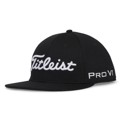 Titleist Tour Elite Flat Bill Hat Black White OSFA