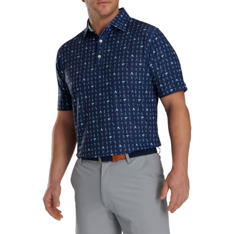 FootJoy The 19th Hole Lisle Self Collar Polo Navy