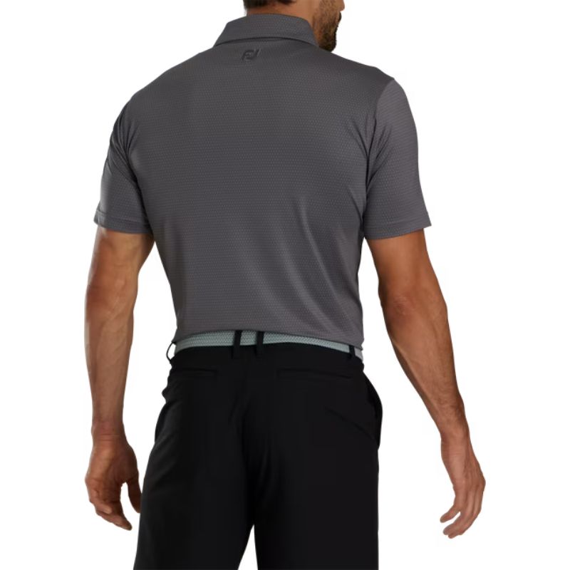 FootJoy Tonal Triangle Print Lisle Self Collar Polo