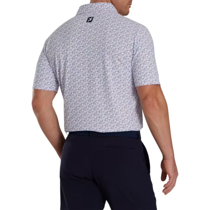 FootJoy Golf Course Doodle Stretch Pique Self Collar Polo