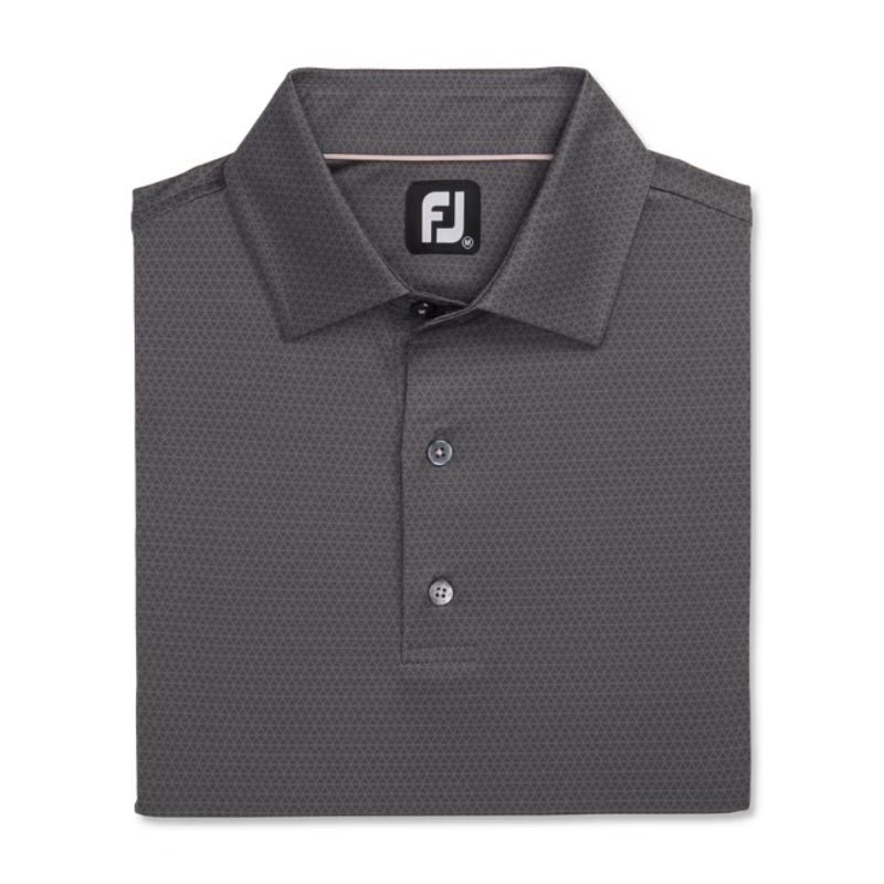 FootJoy Tonal Triangle Print Lisle Self Collar Polo