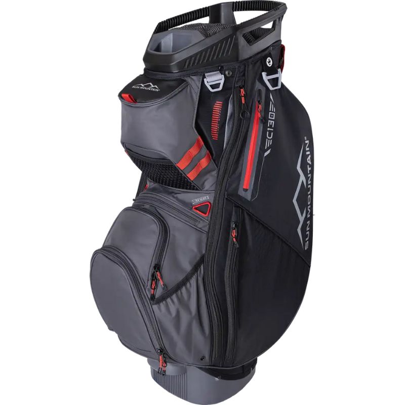 Sun Mountain 2024 C-130 Cart Bag Black Steel Rush Red