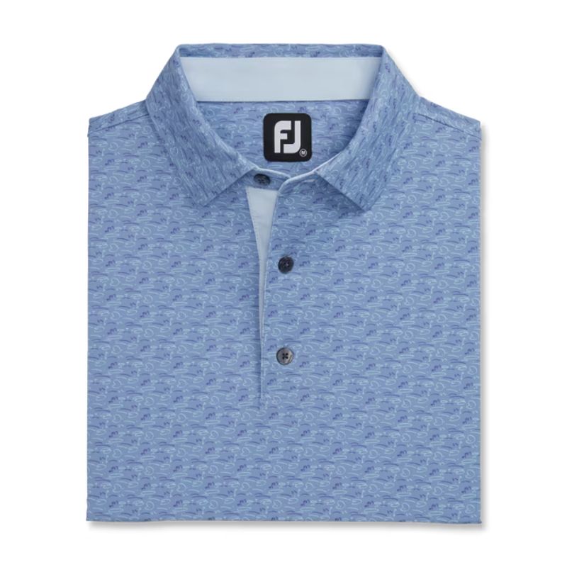 FootJoy Golf Course Doodle Stretch Pique Self Collar Polo