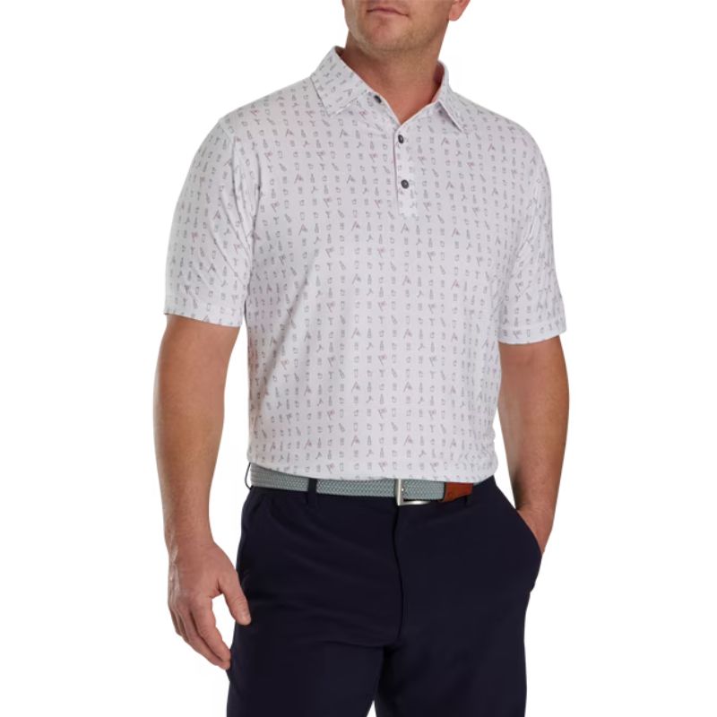 FootJoy The 19th Hole Lisle Self Collar Polo White