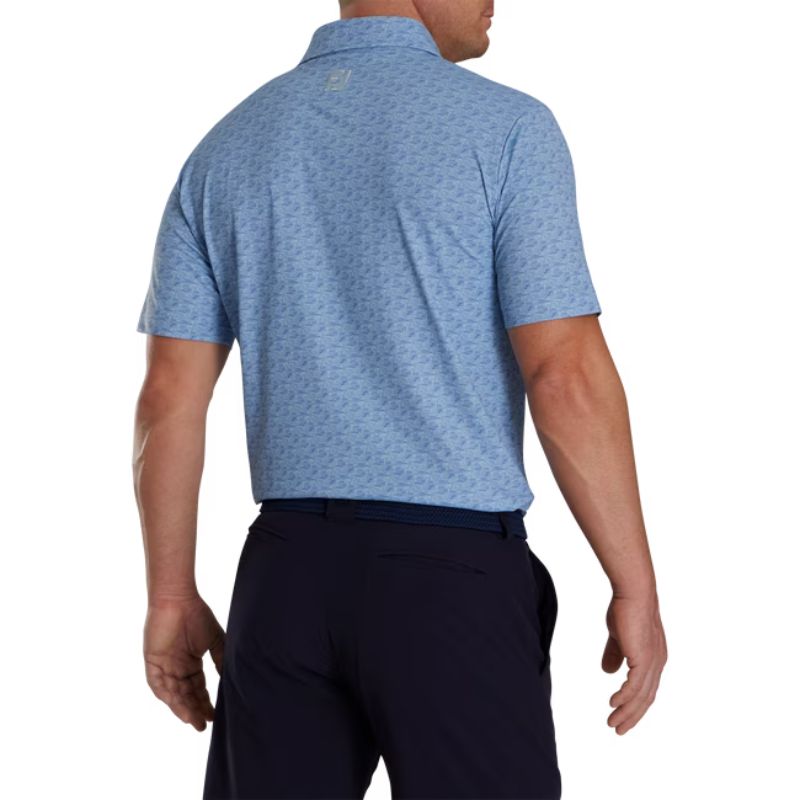 FootJoy Golf Course Doodle Stretch Pique Self Collar Polo