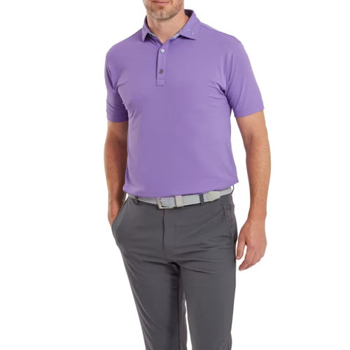 FootJoy Primrose Trim Solid Lisle Tour Collar Polo - Previous Season Style Thistle