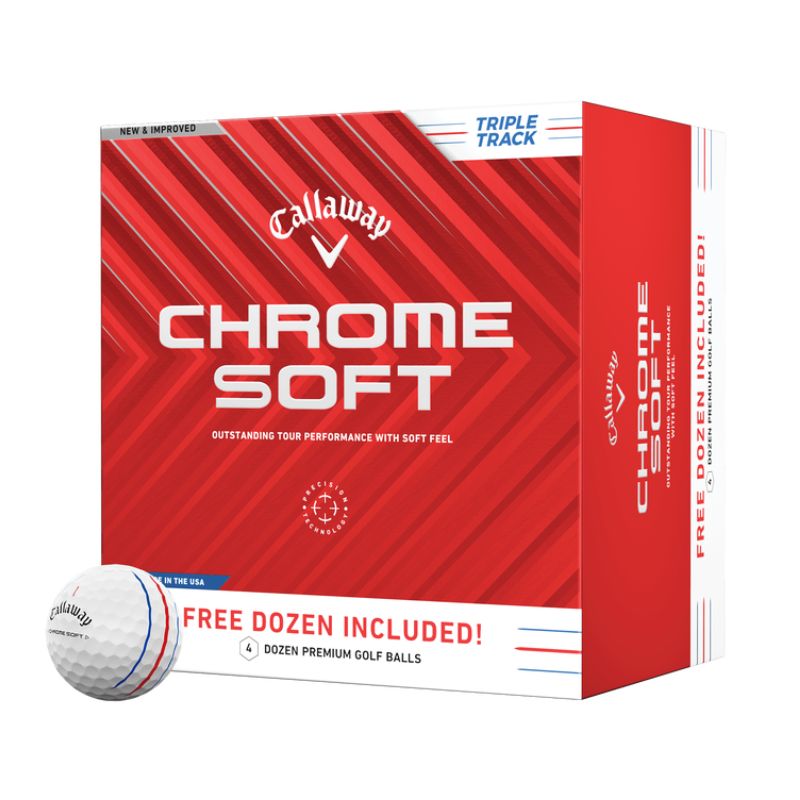Callaway Chrome Soft Triple Track Golf Balls - Buy 3dz Get 4th Free (In stock & ready to ship) White