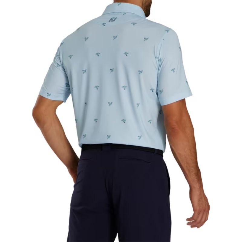 FootJoy Thistle Print Lisle Self Collar Polo