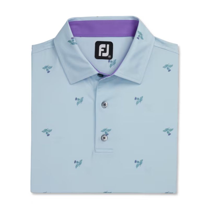 FootJoy Thistle Print Lisle Self Collar Polo