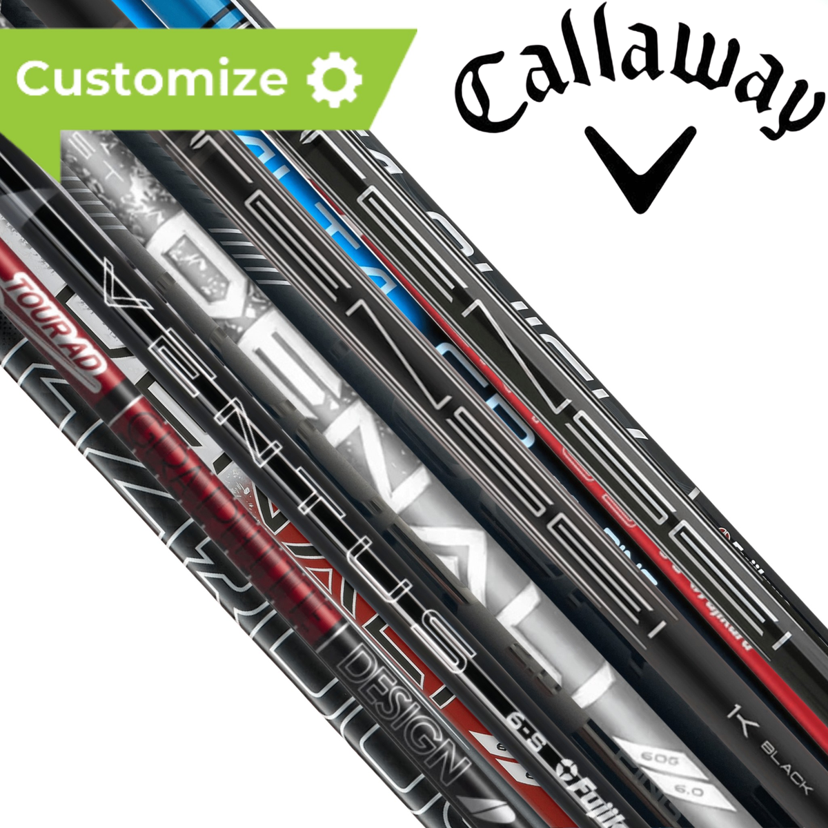 Callaway Driver Shafts with Grip & Tip - Compatible with models X2 Hot-Quantum - Build Your Own