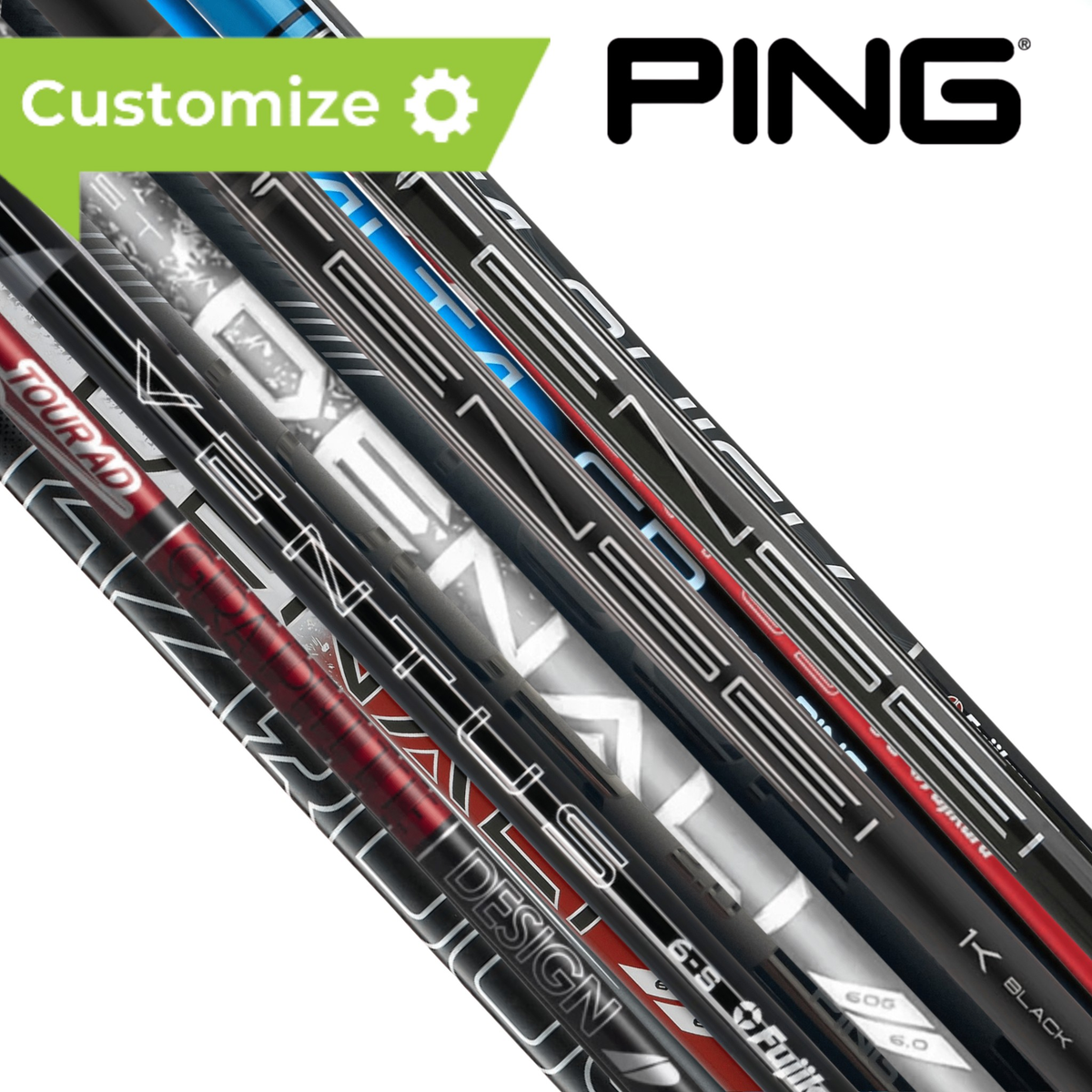 PING Driver Shafts with Grip & Tip - Compatible with G410 to G440 models - Build Your Own