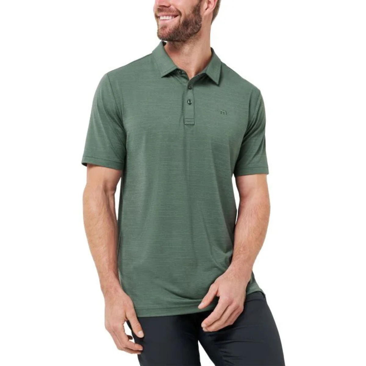 TravisMathew The Heater Golf Polo Balsam Green