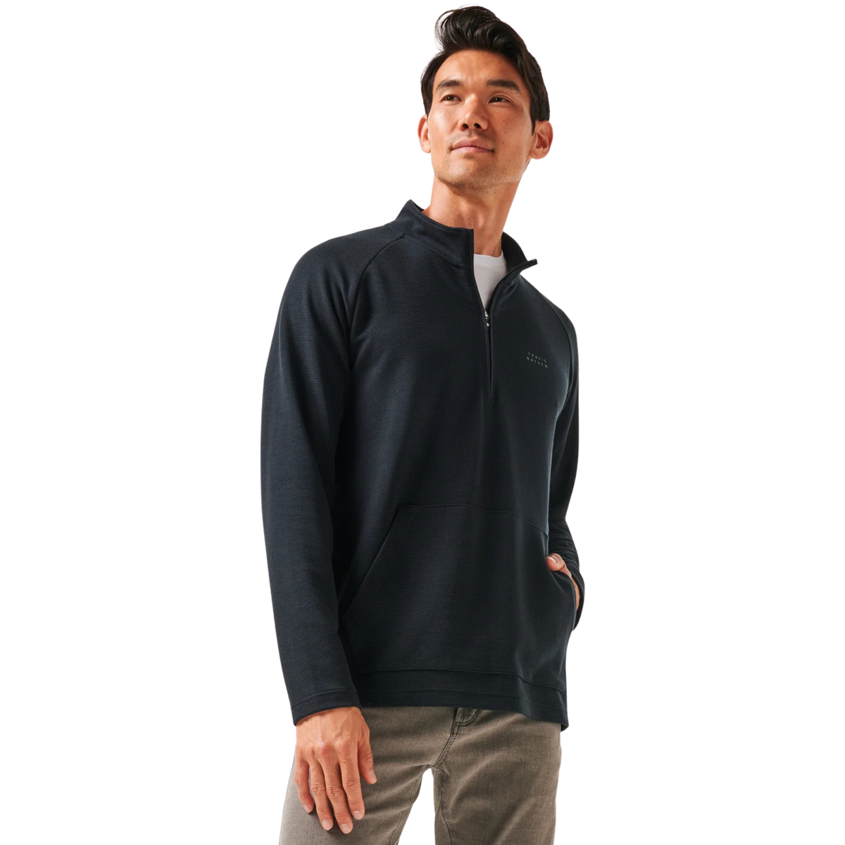 TravisMathew Performance Waffle 1/4 Zip Sweater Black