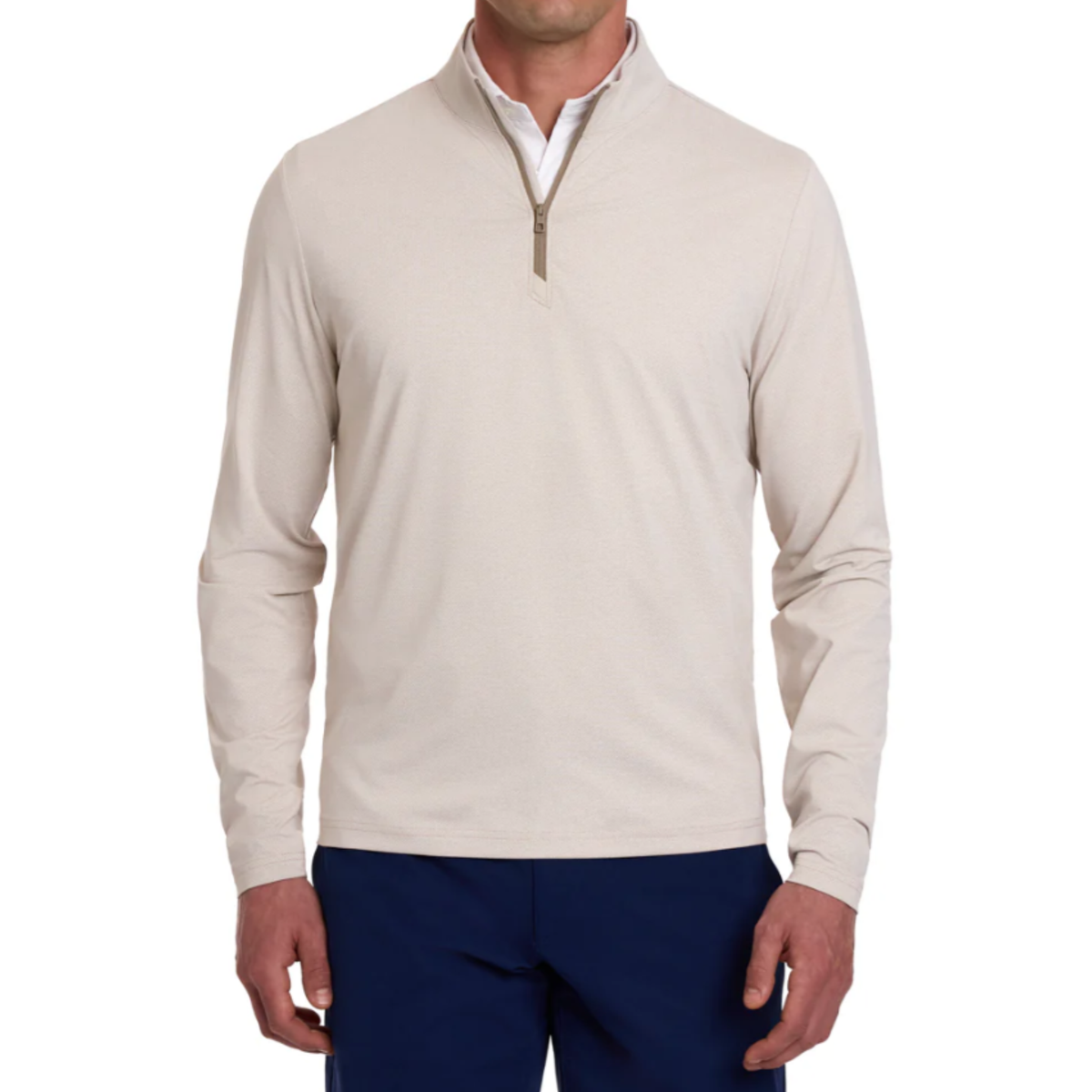Holderness & Bourne The Bell 1/4 Zip Sweater Heathered Dune