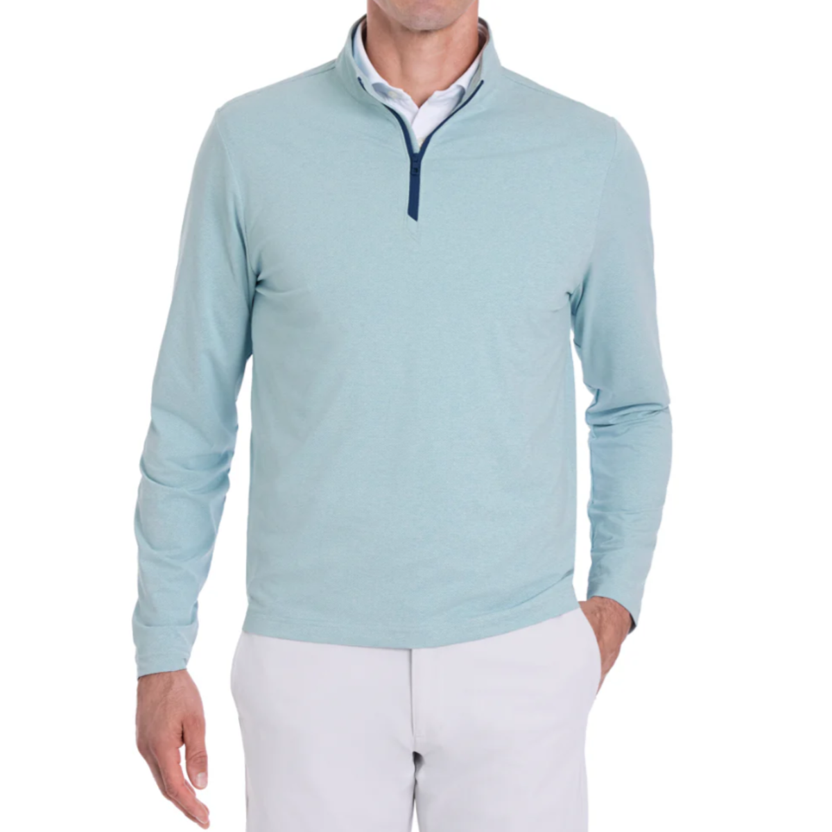 Holderness & Bourne The Bell 1/4 Zip Sweater Heathered Harbor