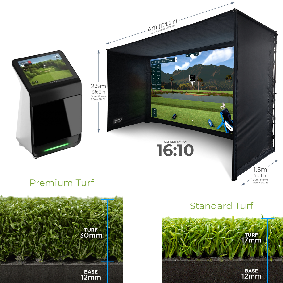 Garmin Approach® R50 Premium Golf Launch Monitor and Simulator + SIMSPACE Simulator Bay Bundle Sim 004