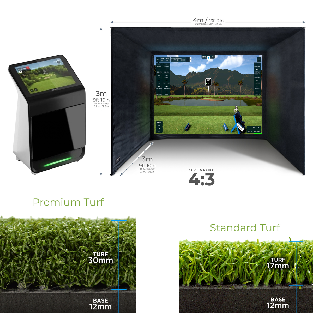 Garmin Approach® R50 Premium Golf Launch Monitor and Simulator + SIMSPACE Simulator Bay Bundle Sim 006