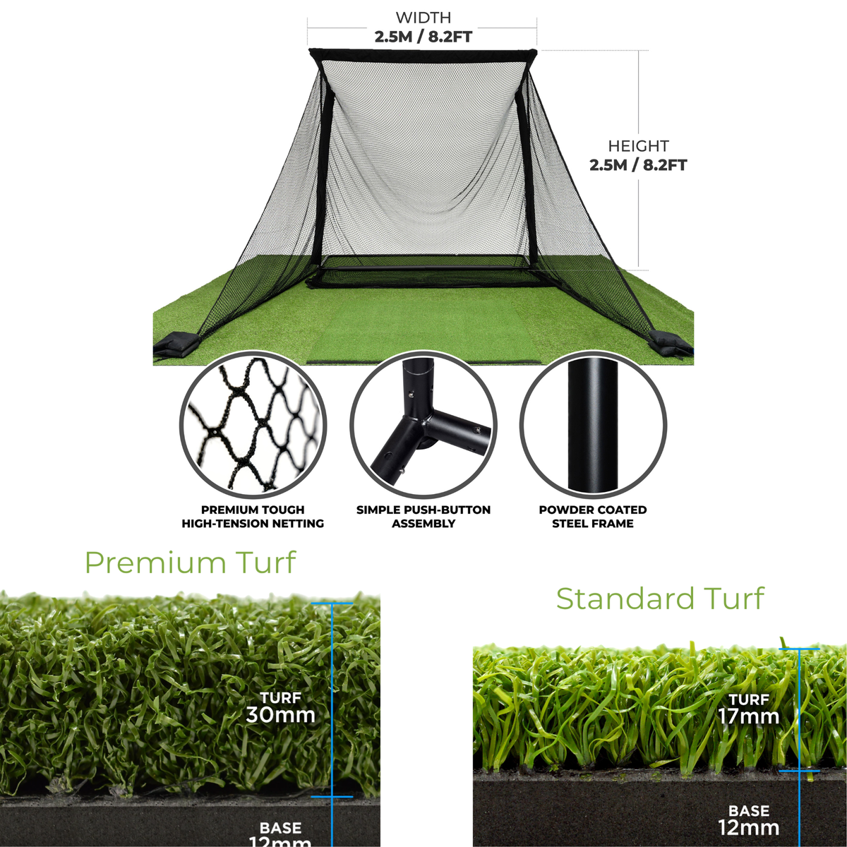SimSpace Deluxe Practice Net LXW019 with Hitting Mat Bundle
