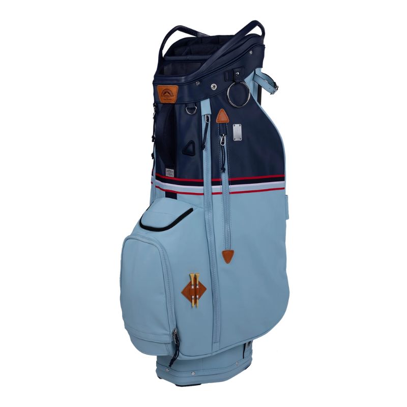 Sun Mountain 2023 Mid-Stripe 14-Way Cart Bag Frost Navy Red
