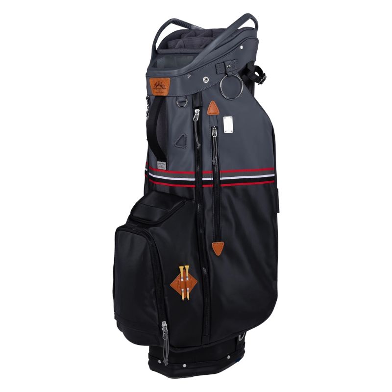 Sun Mountain 2023 Mid-Stripe 14-Way Cart Bag Black Gunmetal Red