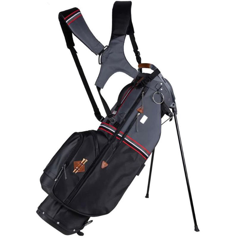 Sun Mountain 2023 Mid-Stripe 14-Way Stand Bag Black Gunmetal Red