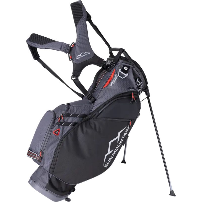 Sun Mountain 2024 4.5 LS 14-Way Stand Bag Black Steel Rush Red