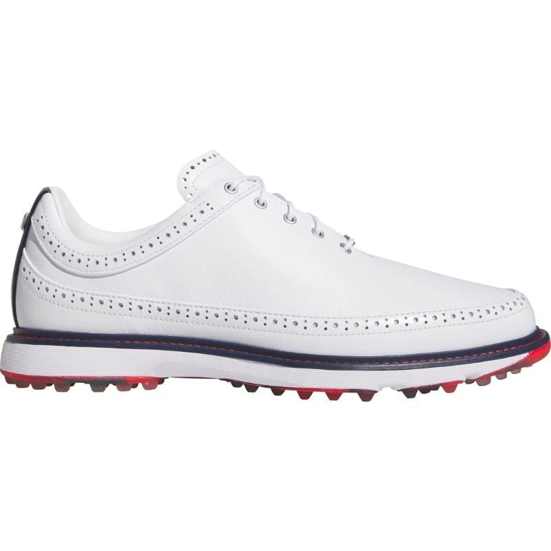 adidas MC80 Spikeless Golf Shoes Cloud White Collegiate Navy Better Scarlet Medium