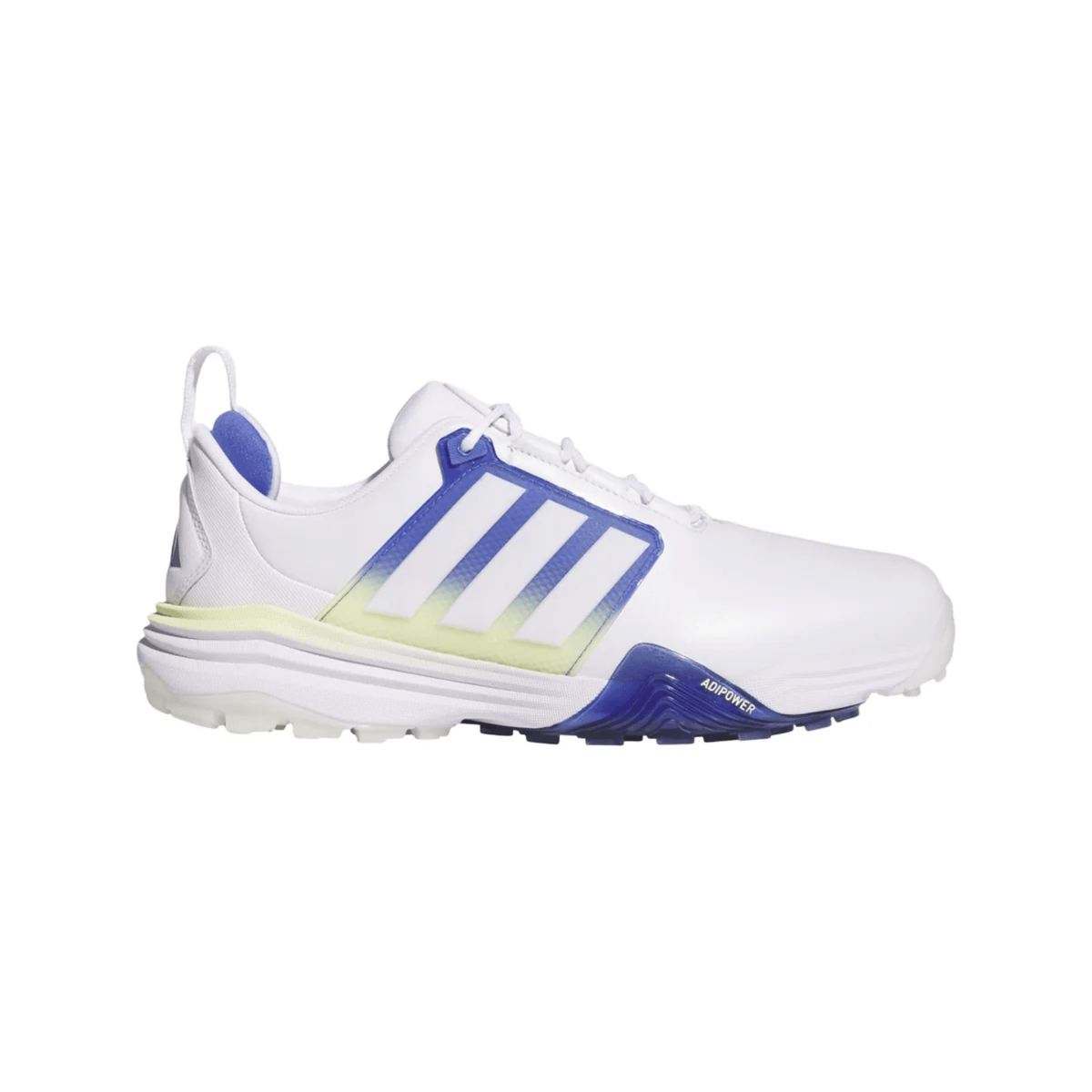 adidas Men's Adipower 26 Spikeless Golf Shoes Cloud White Dual Indigo Frozen Lemon Medium