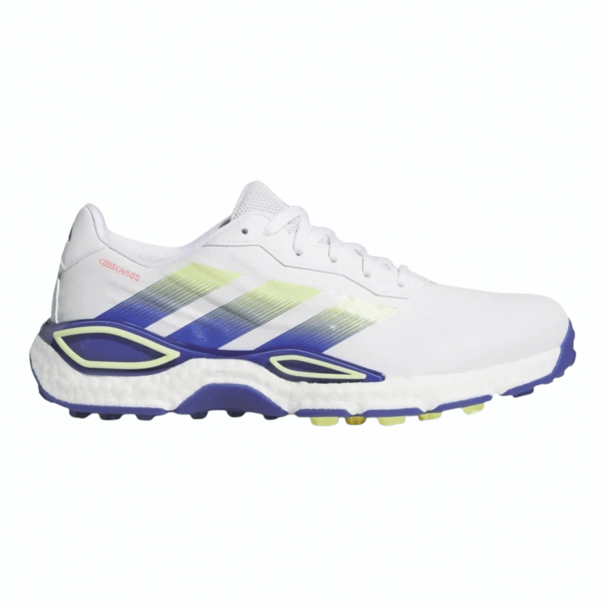 adidas Men's Codechaos 27 Spikeless Golf Shoes White Dual Indigo Frozen Lemon Medium
