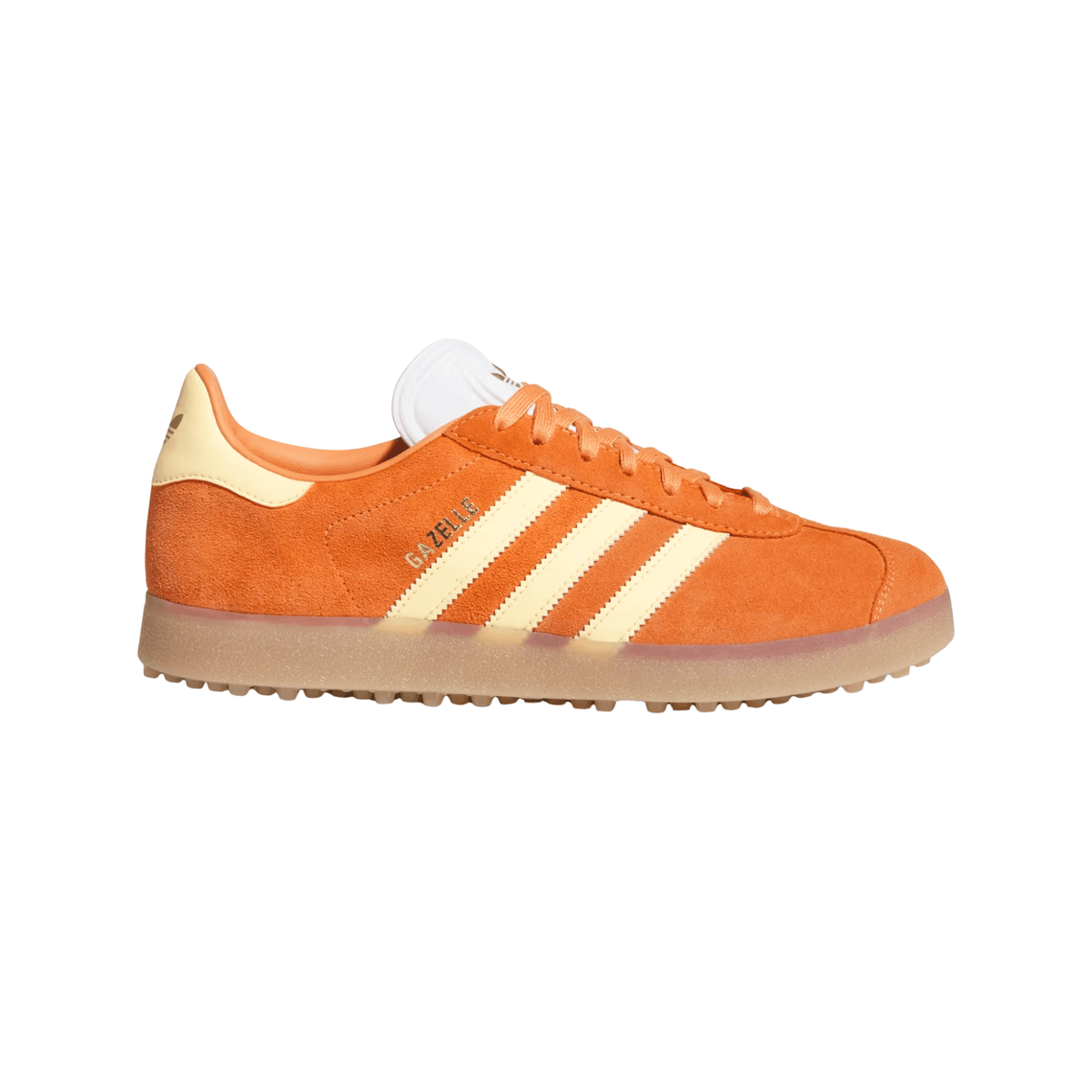adidas Men's Gazelle Spikeless Golf Shoes Dusky Orange Ice Tangerine Cloud White Medium