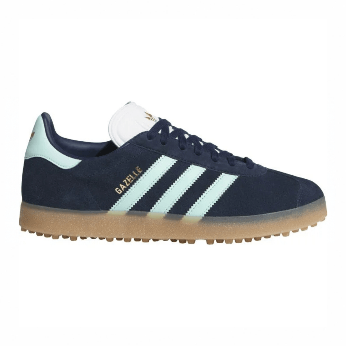 adidas Men's Gazelle Spikeless Golf Shoes Night Indigo Clear Mint Cloud White Medium