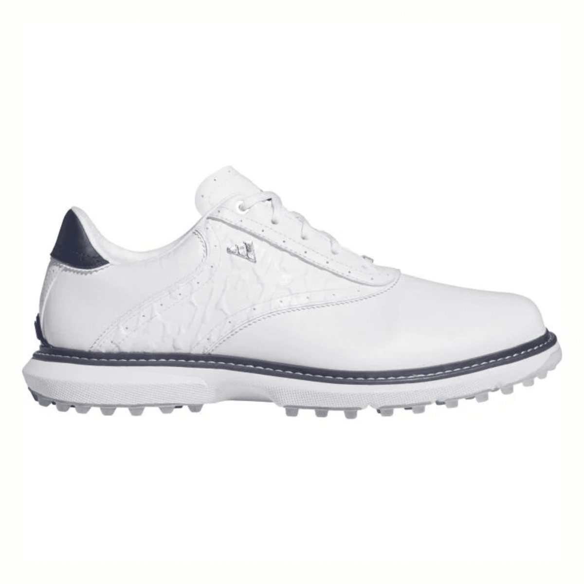 adidas Men's MC70 Spikeless Golf Shoes Cloud White Collegiate Navy Halo Silver Medium