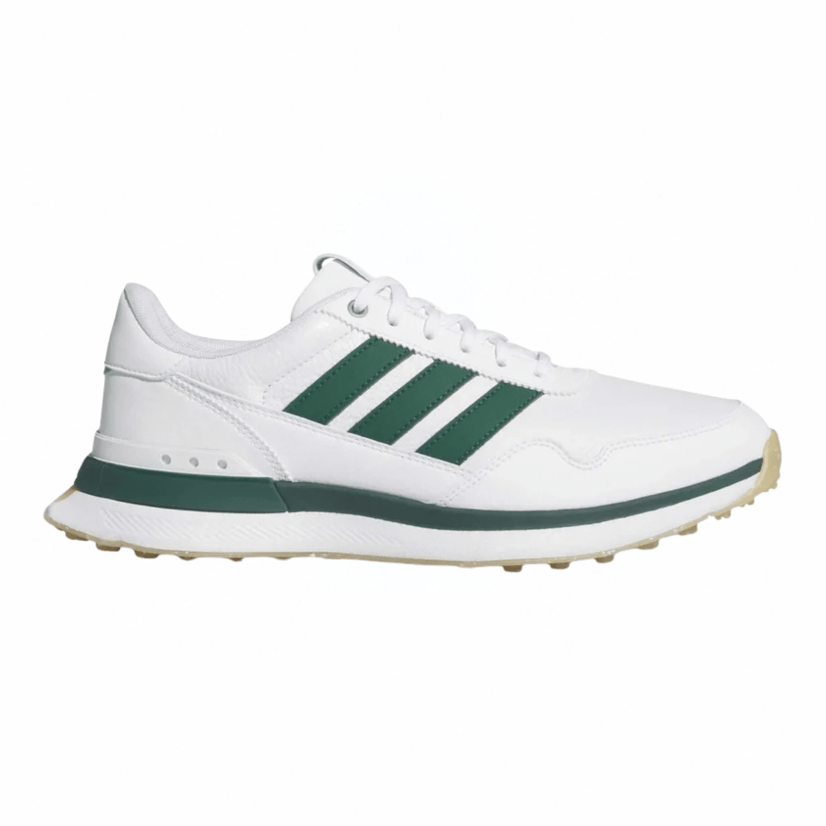 adidas Men's S2G 26 Leather Spikeless Golf Shoes Cloud White Collegiate Green Gum Medium