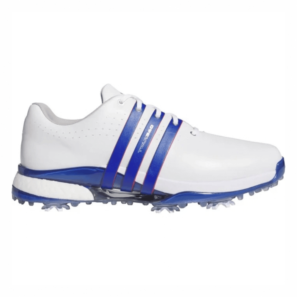 adidas Men's Tour360 24 Golf Shoes Cloud White Team Royal Blue Better Scarlet Medium