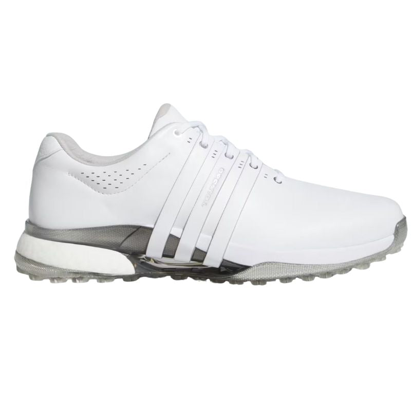 adidas Tour360 25 Spikeless Golf Shoes Cloud White Silver Metallic Medium