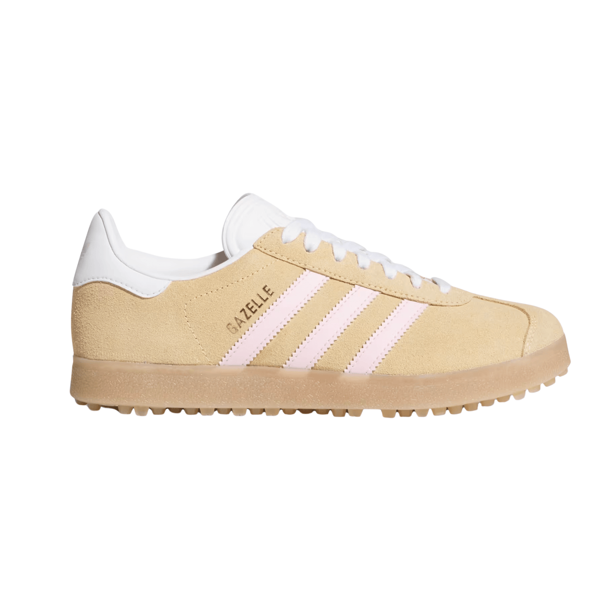 adidas Women's Gazelle Spikeless Golf Shoes Ice Tangerine Clear Pink Cloud White Medium