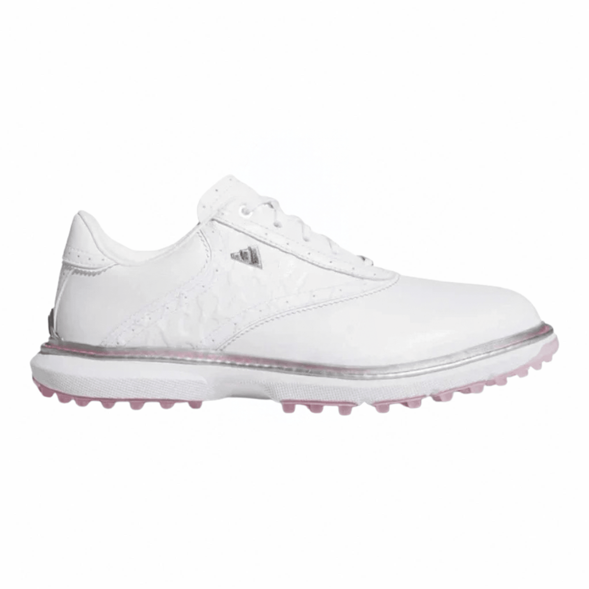 adidas Women's MC70 Spikeless Golf Shoes White Silver Metallic Lucid Pink Medium