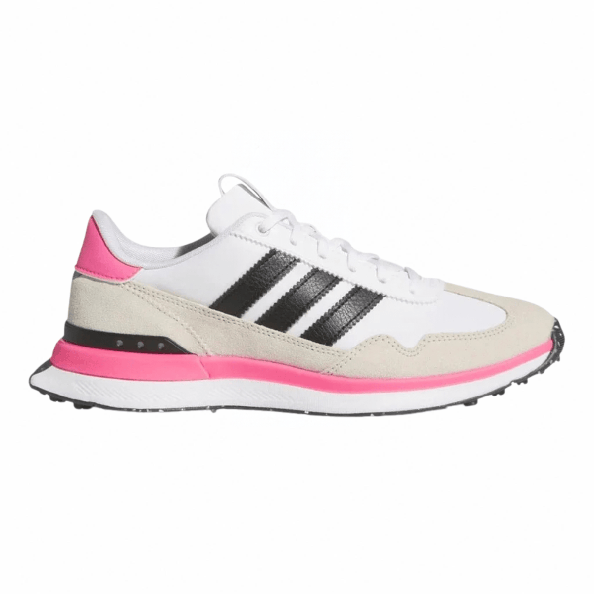adidas Women's S2G Textile 26 Leather Spikeless Golf Shoes White Core Black Lucid Pink Medium