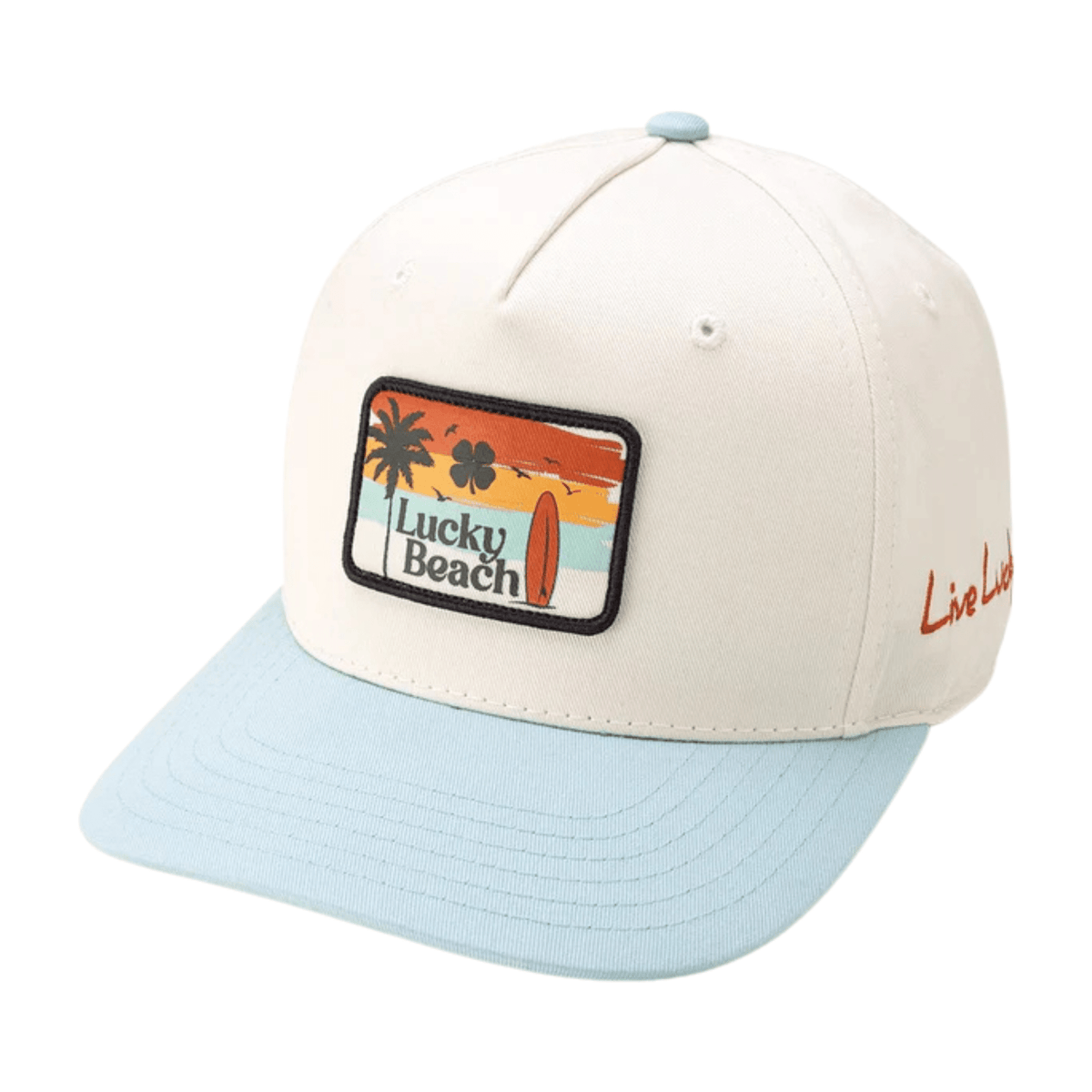 Black Clover Lucky Beach Hat White Sky Blue OSFA