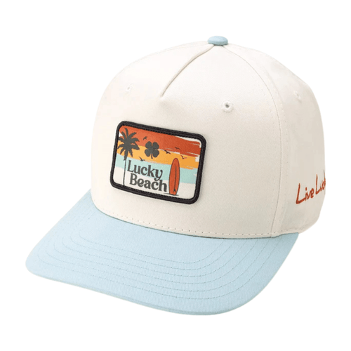 Black Clover Lucky Beach Hat White Sky Blue OSFA